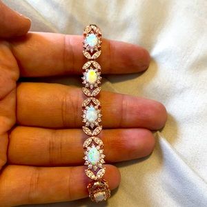 Rose gold opal bracelet